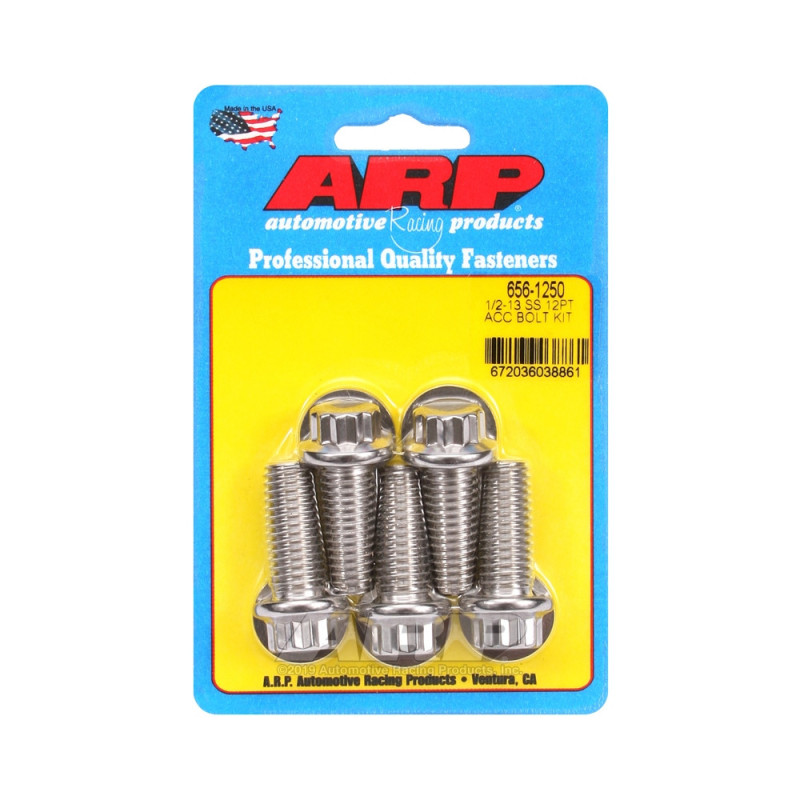 Set de șuruburi și piulițe universale ARP 1/2-13 – Oțel inoxidabil, 12 capete x 5 - ARP-656-1250 - 656-1250 - 3666618195261